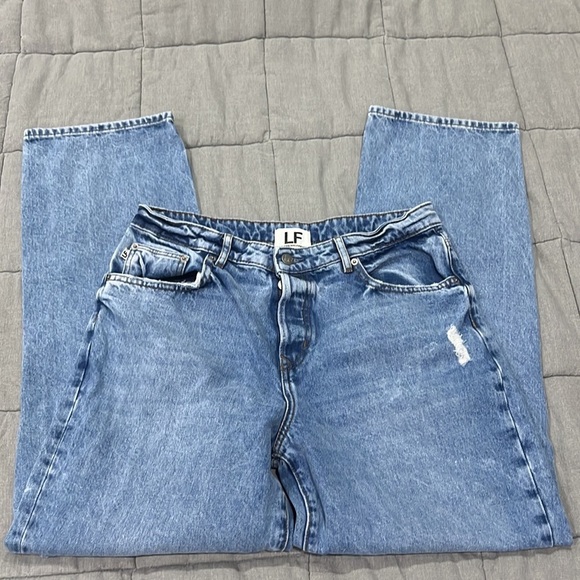 Lovers + Friends Button Fly Reece High Rise Slim Straight Denim Jeans Sz 30 - Picture 2 of 11